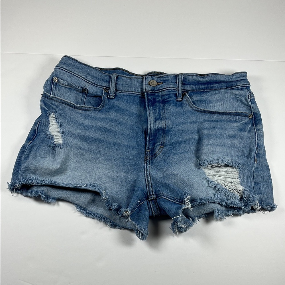 Lucky Brand Casual Blue Distressed Jean 3” Inseam Shorts Sz 12
